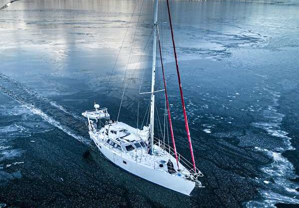 s/v Lumi in the ice in Alaska